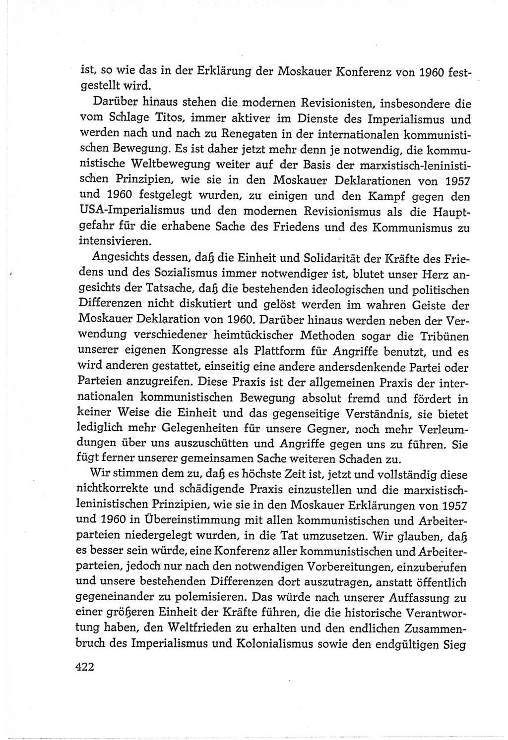 Protokoll der Verhandlungen des Ⅵ. Parteitages der Sozialistischen Einheitspartei Deutschlands (SED) [Deutsche Demokratische Republik (DDR)] 1963, Band Ⅱ, Seite 422 (Prot. Verh. Ⅵ. PT SED DDR 1963, Bd. Ⅱ, S. 422)