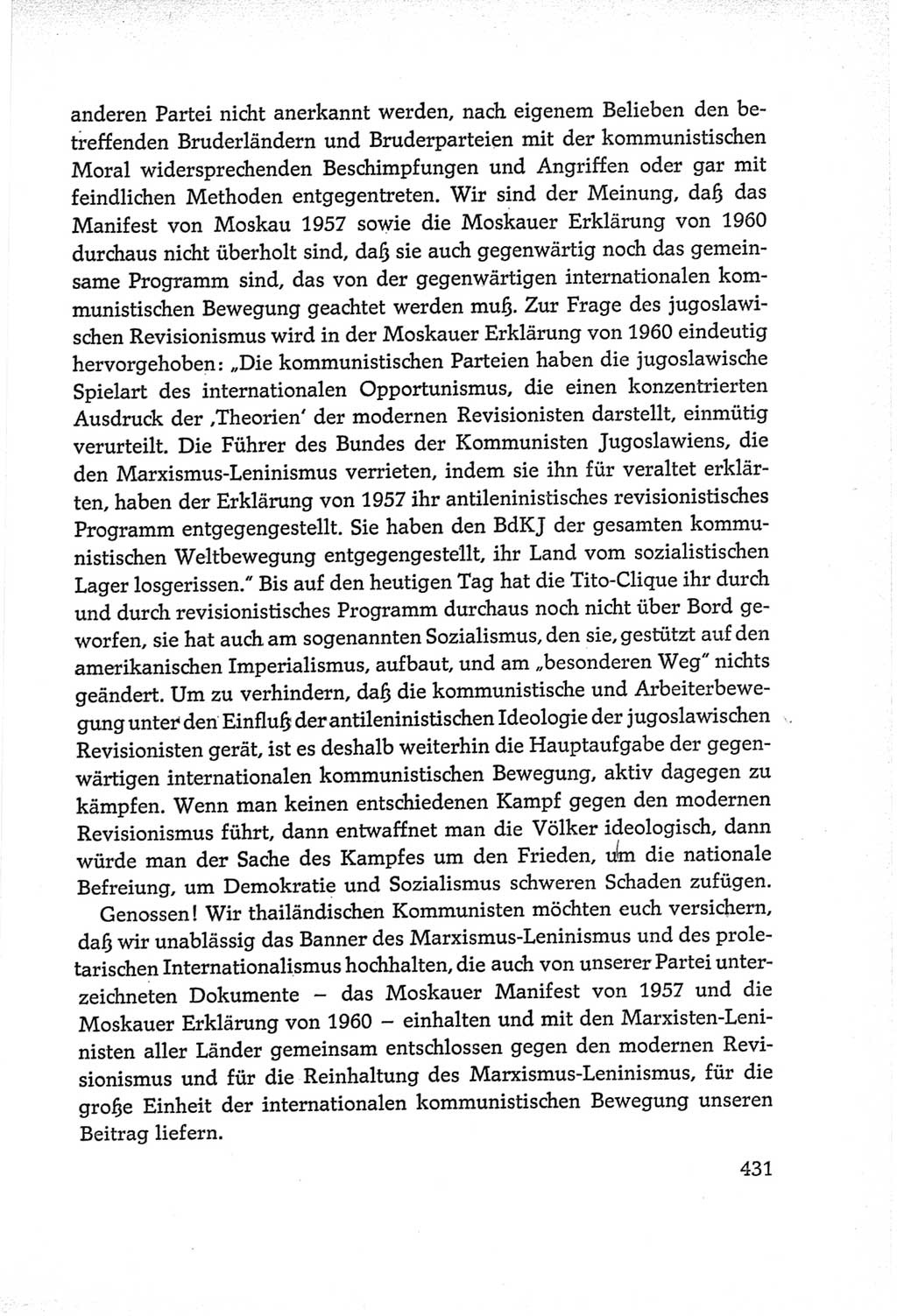 Protokoll der Verhandlungen des Ⅵ. Parteitages der Sozialistischen Einheitspartei Deutschlands (SED) [Deutsche Demokratische Republik (DDR)] 1963, Band Ⅱ, Seite 431 (Prot. Verh. Ⅵ. PT SED DDR 1963, Bd. Ⅱ, S. 431)