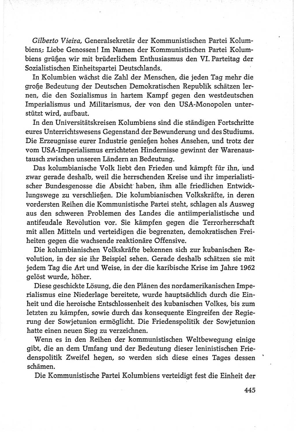 Protokoll der Verhandlungen des Ⅵ. Parteitages der Sozialistischen Einheitspartei Deutschlands (SED) [Deutsche Demokratische Republik (DDR)] 1963, Band Ⅱ, Seite 445 (Prot. Verh. Ⅵ. PT SED DDR 1963, Bd. Ⅱ, S. 445)