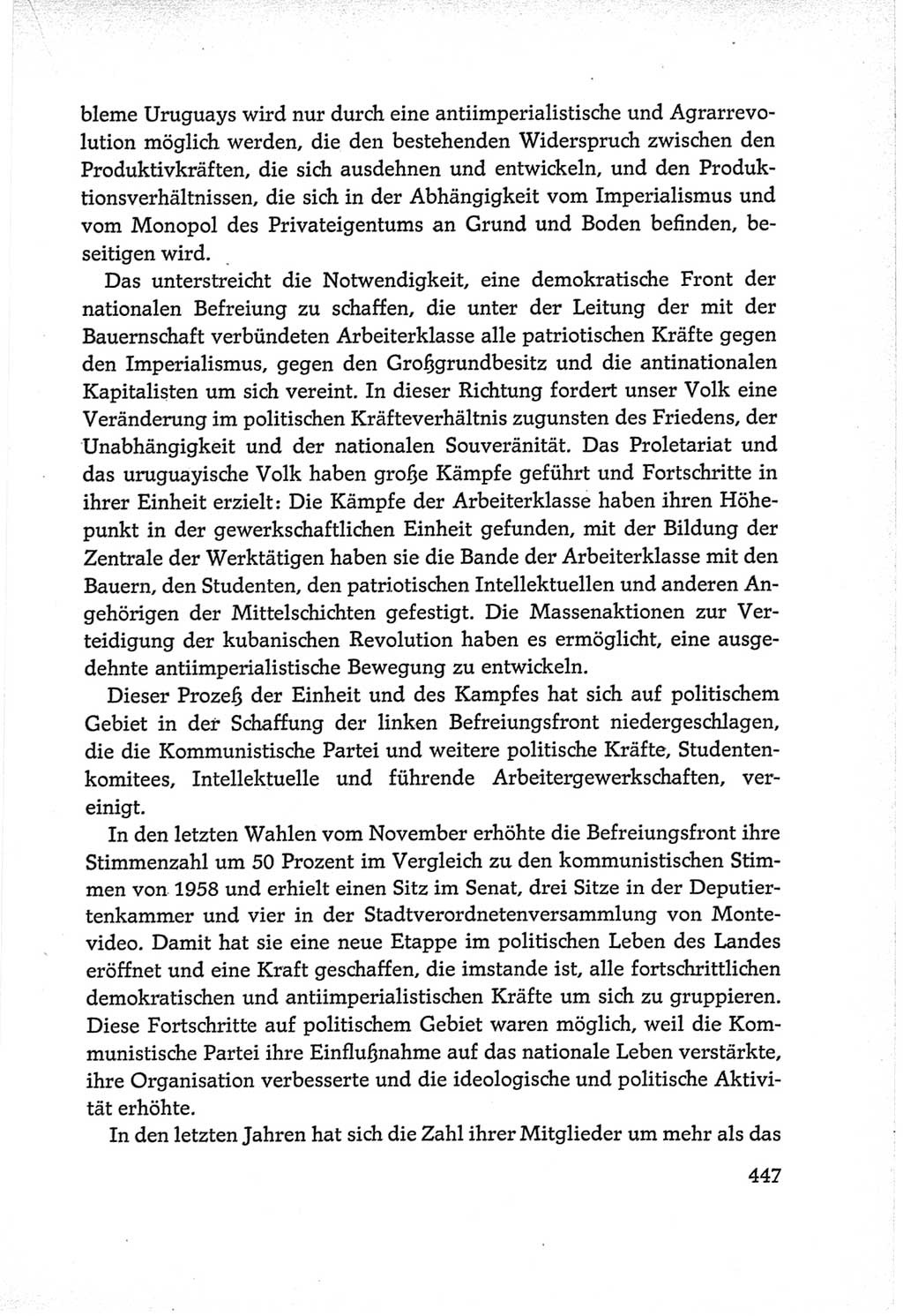 Protokoll der Verhandlungen des Ⅵ. Parteitages der Sozialistischen Einheitspartei Deutschlands (SED) [Deutsche Demokratische Republik (DDR)] 1963, Band Ⅱ, Seite 447 (Prot. Verh. Ⅵ. PT SED DDR 1963, Bd. Ⅱ, S. 447)