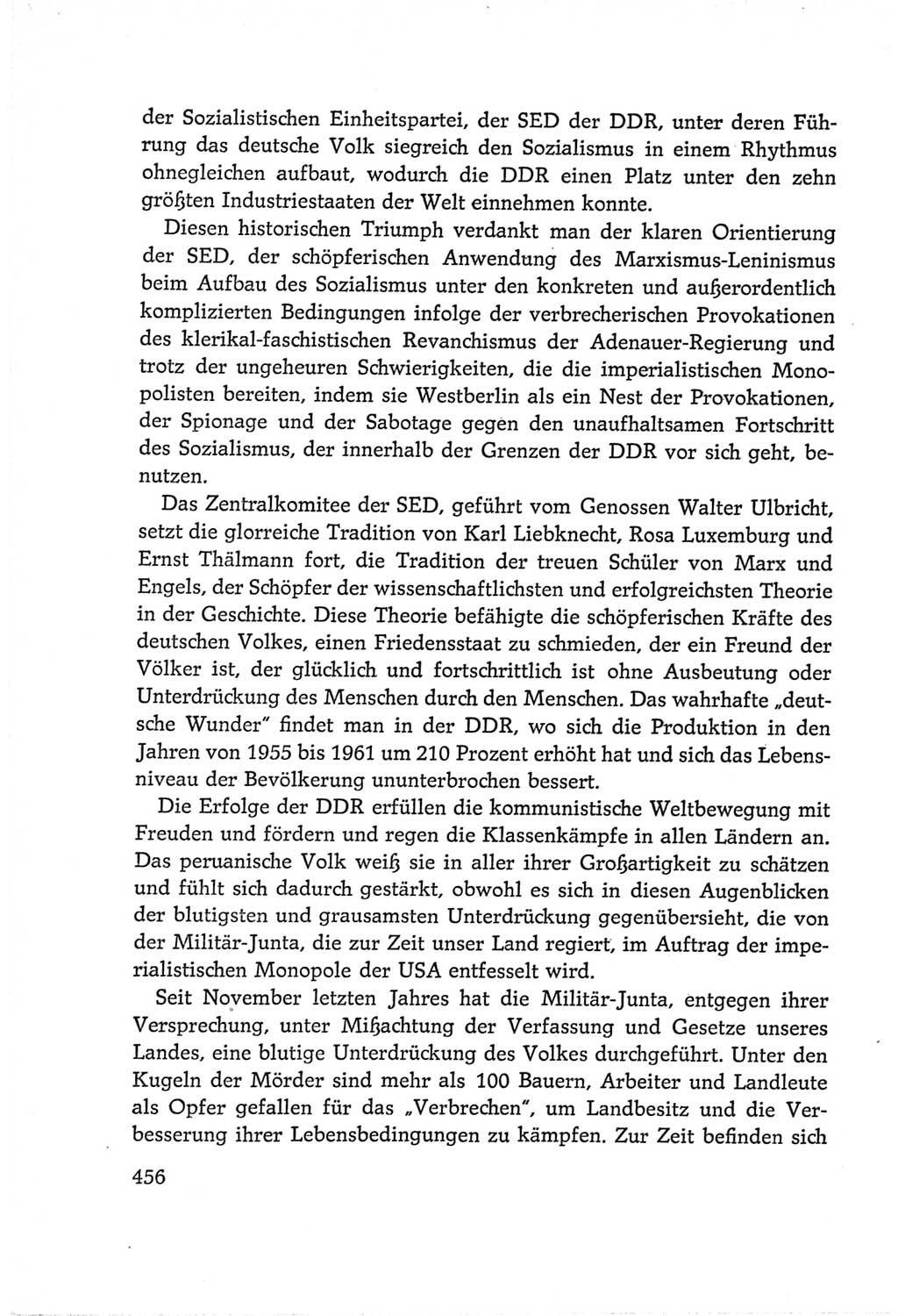 Protokoll der Verhandlungen des Ⅵ. Parteitages der Sozialistischen Einheitspartei Deutschlands (SED) [Deutsche Demokratische Republik (DDR)] 1963, Band Ⅱ, Seite 456 (Prot. Verh. Ⅵ. PT SED DDR 1963, Bd. Ⅱ, S. 456)