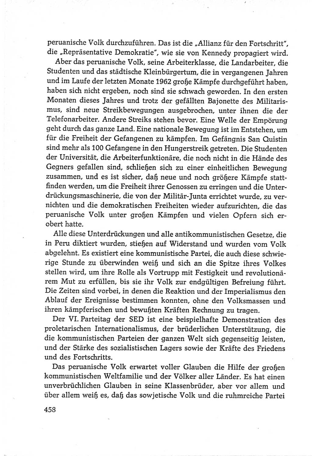 Protokoll der Verhandlungen des Ⅵ. Parteitages der Sozialistischen Einheitspartei Deutschlands (SED) [Deutsche Demokratische Republik (DDR)] 1963, Band Ⅱ, Seite 458 (Prot. Verh. Ⅵ. PT SED DDR 1963, Bd. Ⅱ, S. 458)