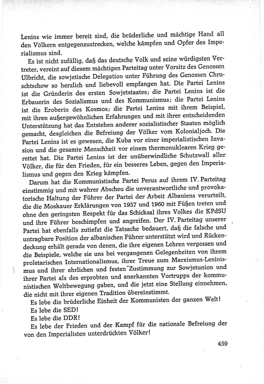 Protokoll der Verhandlungen des Ⅵ. Parteitages der Sozialistischen Einheitspartei Deutschlands (SED) [Deutsche Demokratische Republik (DDR)] 1963, Band Ⅱ, Seite 459 (Prot. Verh. Ⅵ. PT SED DDR 1963, Bd. Ⅱ, S. 459)