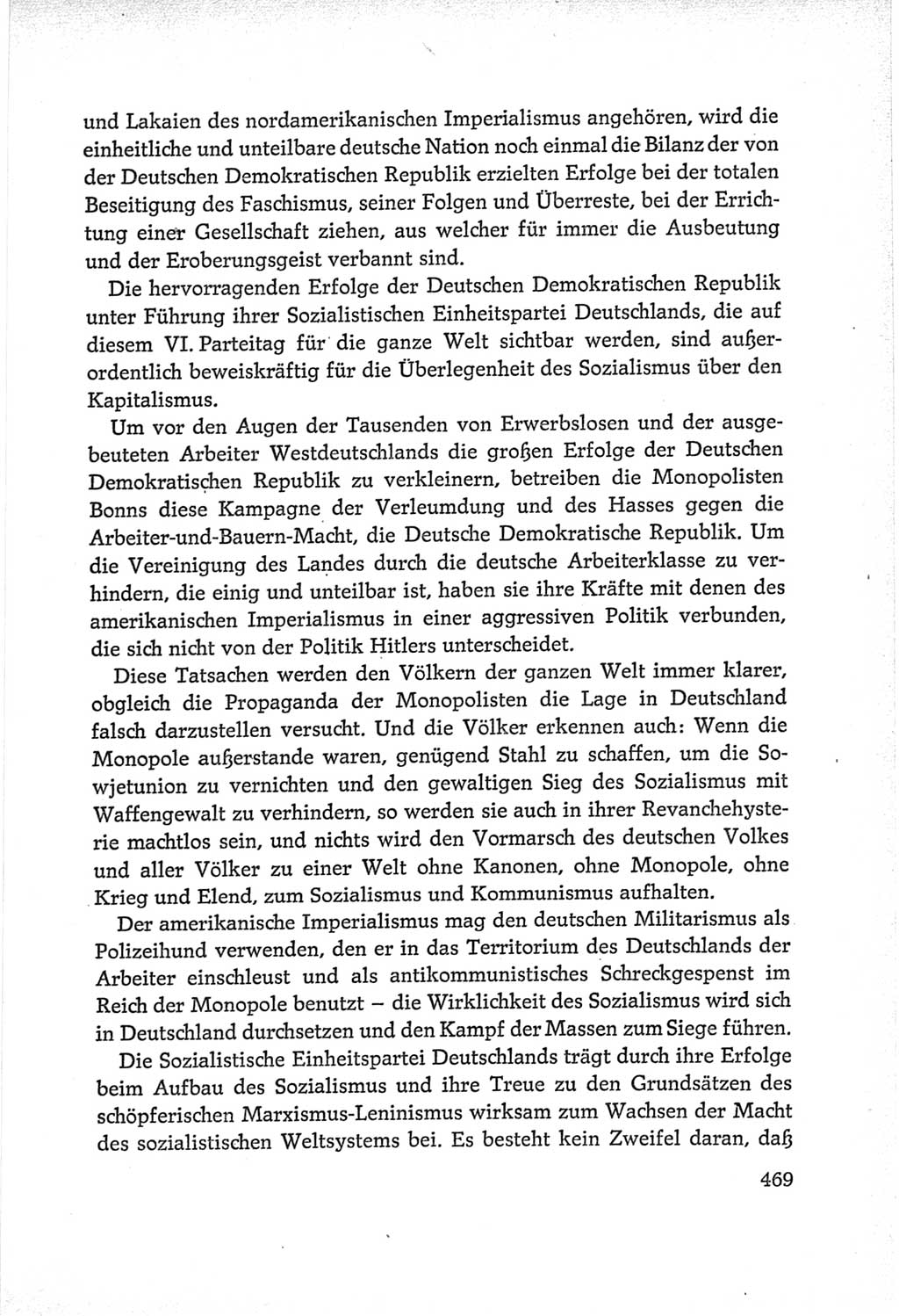 Protokoll der Verhandlungen des Ⅵ. Parteitages der Sozialistischen Einheitspartei Deutschlands (SED) [Deutsche Demokratische Republik (DDR)] 1963, Band Ⅱ, Seite 469 (Prot. Verh. Ⅵ. PT SED DDR 1963, Bd. Ⅱ, S. 469)
