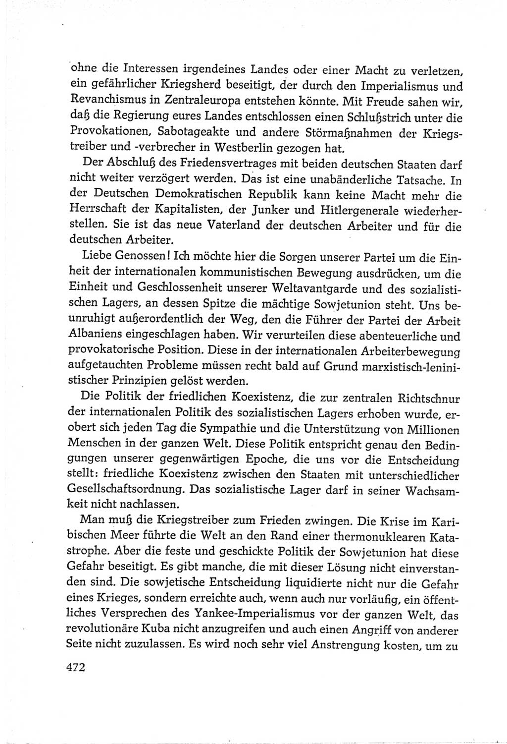 Protokoll der Verhandlungen des Ⅵ. Parteitages der Sozialistischen Einheitspartei Deutschlands (SED) [Deutsche Demokratische Republik (DDR)] 1963, Band Ⅱ, Seite 472 (Prot. Verh. Ⅵ. PT SED DDR 1963, Bd. Ⅱ, S. 472)