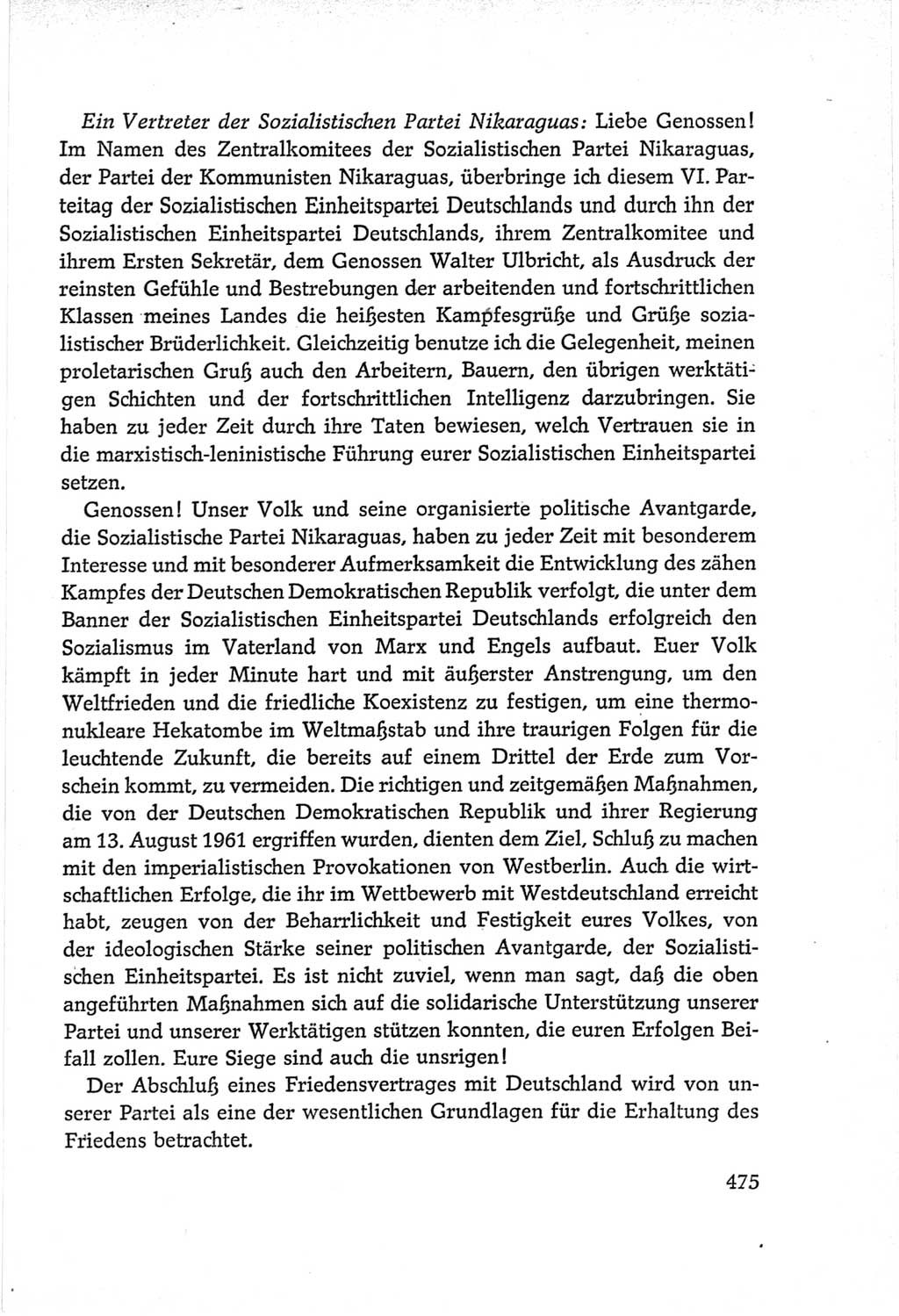 Protokoll der Verhandlungen des Ⅵ. Parteitages der Sozialistischen Einheitspartei Deutschlands (SED) [Deutsche Demokratische Republik (DDR)] 1963, Band Ⅱ, Seite 475 (Prot. Verh. Ⅵ. PT SED DDR 1963, Bd. Ⅱ, S. 475)