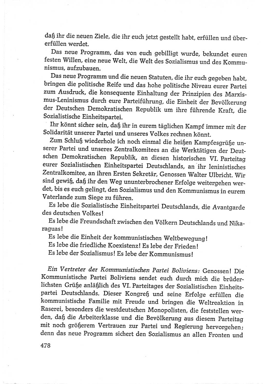 Protokoll der Verhandlungen des Ⅵ. Parteitages der Sozialistischen Einheitspartei Deutschlands (SED) [Deutsche Demokratische Republik (DDR)] 1963, Band Ⅱ, Seite 478 (Prot. Verh. Ⅵ. PT SED DDR 1963, Bd. Ⅱ, S. 478)