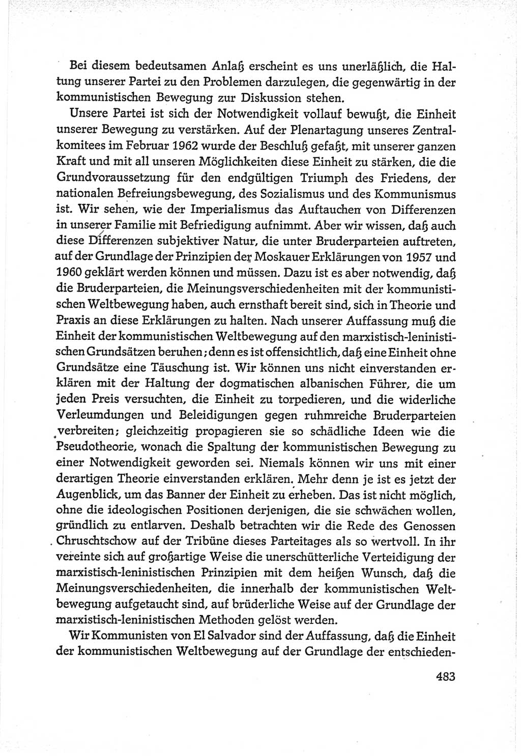 Protokoll der Verhandlungen des Ⅵ. Parteitages der Sozialistischen Einheitspartei Deutschlands (SED) [Deutsche Demokratische Republik (DDR)] 1963, Band Ⅱ, Seite 483 (Prot. Verh. Ⅵ. PT SED DDR 1963, Bd. Ⅱ, S. 483)