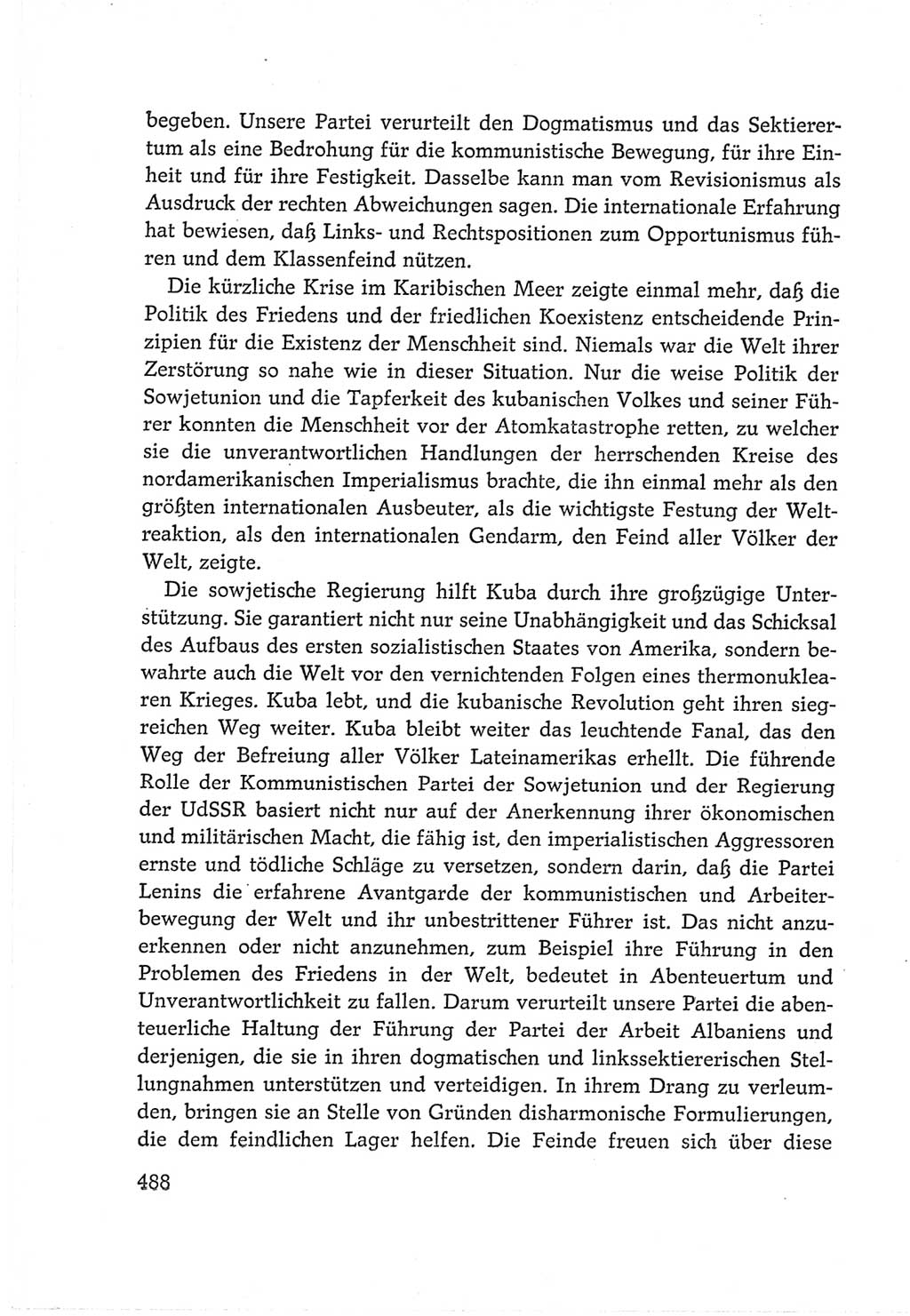 Protokoll der Verhandlungen des Ⅵ. Parteitages der Sozialistischen Einheitspartei Deutschlands (SED) [Deutsche Demokratische Republik (DDR)] 1963, Band Ⅱ, Seite 488 (Prot. Verh. Ⅵ. PT SED DDR 1963, Bd. Ⅱ, S. 488)