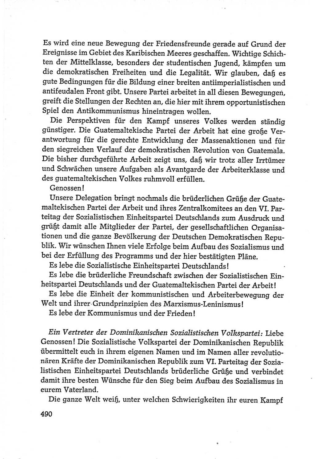 Protokoll der Verhandlungen des Ⅵ. Parteitages der Sozialistischen Einheitspartei Deutschlands (SED) [Deutsche Demokratische Republik (DDR)] 1963, Band Ⅱ, Seite 490 (Prot. Verh. Ⅵ. PT SED DDR 1963, Bd. Ⅱ, S. 490)