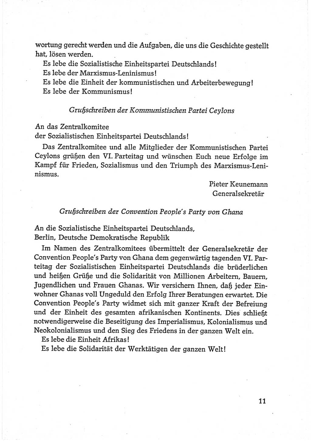 Protokoll der Verhandlungen des Ⅵ. Parteitages der Sozialistischen Einheitspartei Deutschlands (SED) [Deutsche Demokratische Republik (DDR)] 1963, Band Ⅲ, Seite 11 (Prot. Verh. Ⅵ. PT SED DDR 1963, Bd. Ⅲ, S. 11)