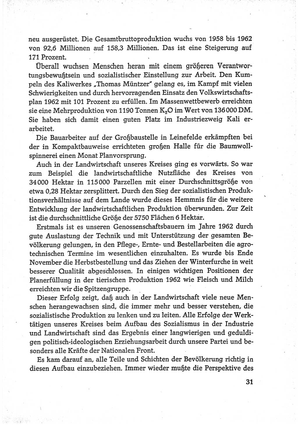Protokoll der Verhandlungen des Ⅵ. Parteitages der Sozialistischen Einheitspartei Deutschlands (SED) [Deutsche Demokratische Republik (DDR)] 1963, Band Ⅲ, Seite 31 (Prot. Verh. Ⅵ. PT SED DDR 1963, Bd. Ⅲ, S. 31)