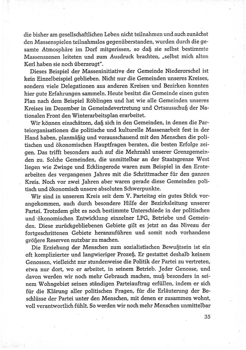Protokoll der Verhandlungen des Ⅵ. Parteitages der Sozialistischen Einheitspartei Deutschlands (SED) [Deutsche Demokratische Republik (DDR)] 1963, Band Ⅲ, Seite 35 (Prot. Verh. Ⅵ. PT SED DDR 1963, Bd. Ⅲ, S. 35)