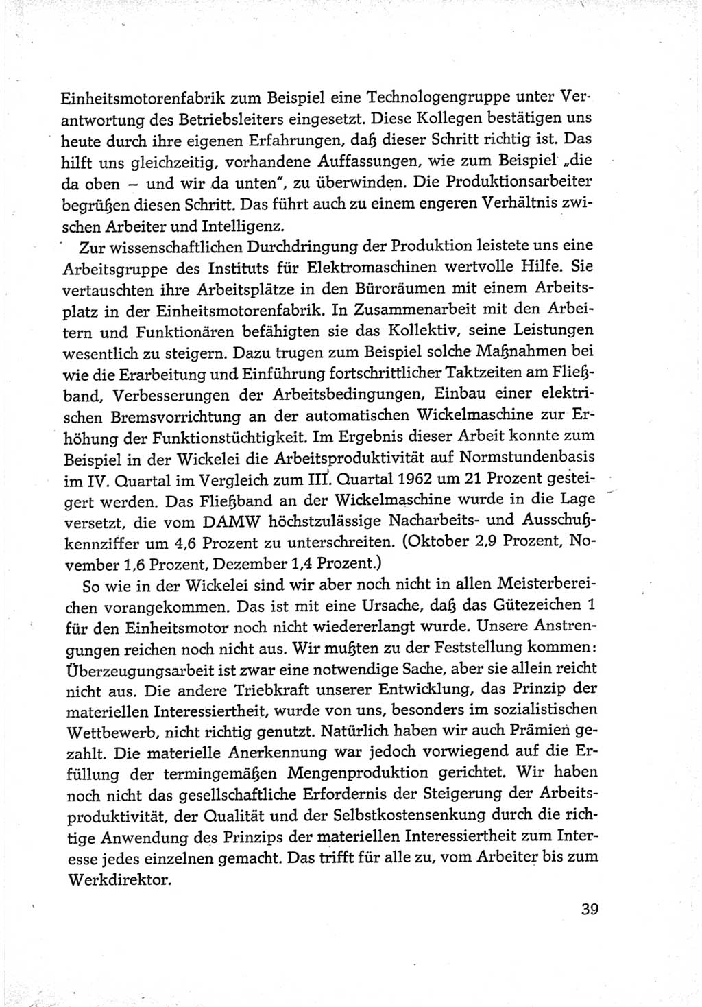 Protokoll der Verhandlungen des Ⅵ. Parteitages der Sozialistischen Einheitspartei Deutschlands (SED) [Deutsche Demokratische Republik (DDR)] 1963, Band Ⅲ, Seite 39 (Prot. Verh. Ⅵ. PT SED DDR 1963, Bd. Ⅲ, S. 39)