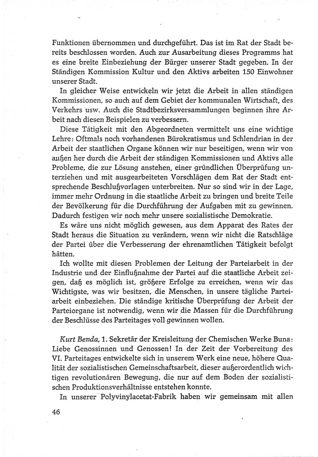 Protokoll der Verhandlungen des Ⅵ. Parteitages der Sozialistischen Einheitspartei Deutschlands (SED) [Deutsche Demokratische Republik (DDR)] 1963, Band Ⅲ, Seite 46 (Prot. Verh. Ⅵ. PT SED DDR 1963, Bd. Ⅲ, S. 46)