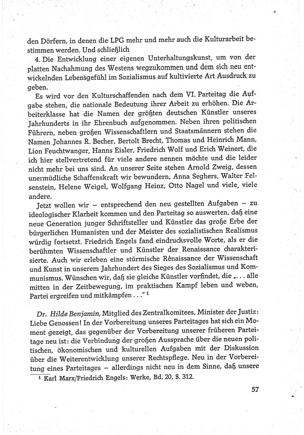 Protokoll der Verhandlungen des Ⅵ. Parteitages der Sozialistischen Einheitspartei Deutschlands (SED) [Deutsche Demokratische Republik (DDR)] 1963, Band Ⅲ, Seite 57 (Prot. Verh. Ⅵ. PT SED DDR 1963, Bd. Ⅲ, S. 57)