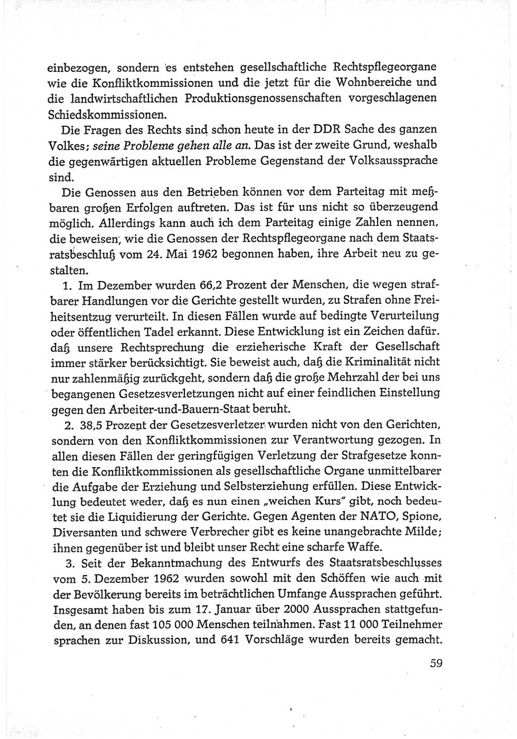 Protokoll der Verhandlungen des Ⅵ. Parteitages der Sozialistischen Einheitspartei Deutschlands (SED) [Deutsche Demokratische Republik (DDR)] 1963, Band Ⅲ, Seite 59 (Prot. Verh. Ⅵ. PT SED DDR 1963, Bd. Ⅲ, S. 59)