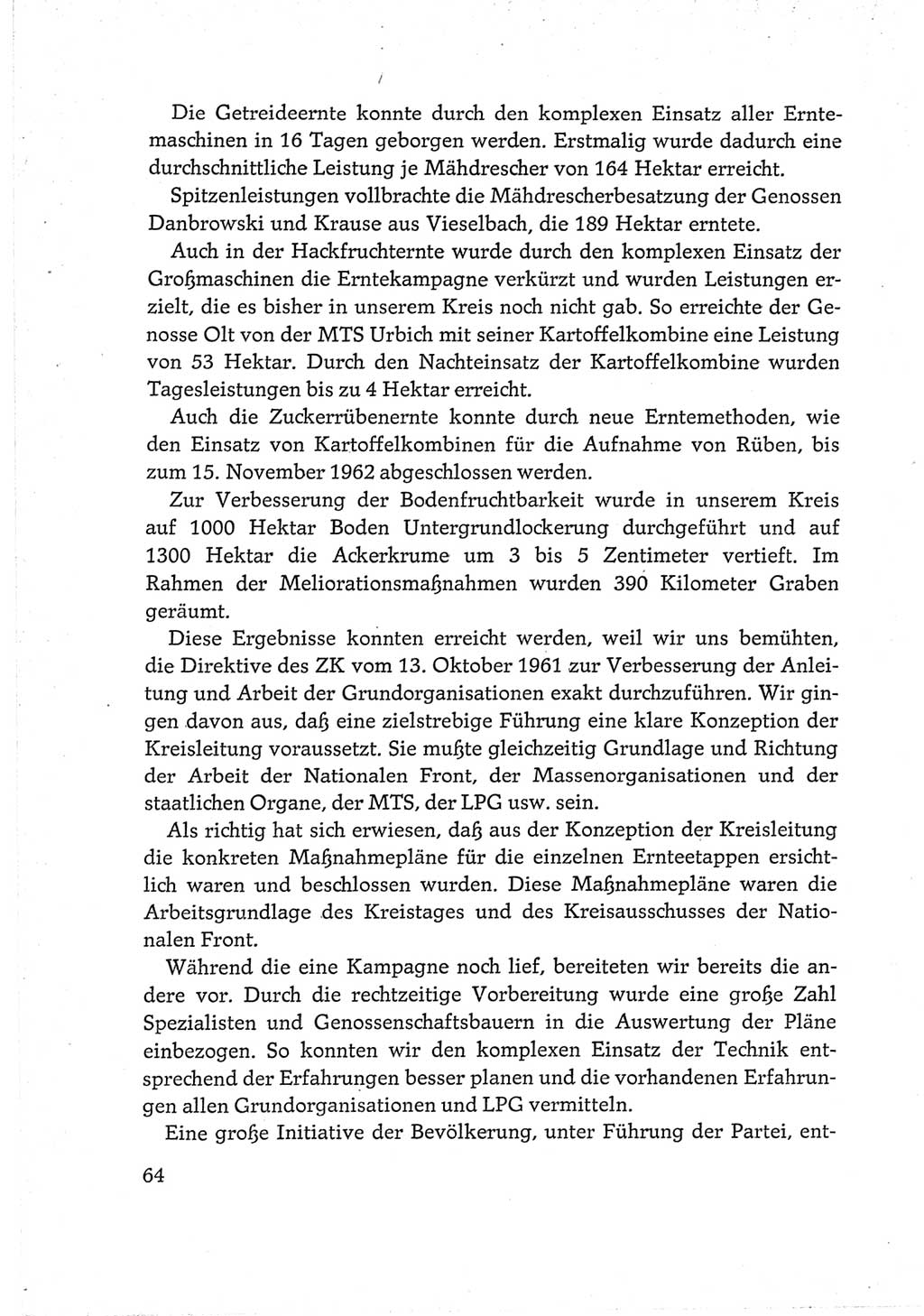 Protokoll der Verhandlungen des Ⅵ. Parteitages der Sozialistischen Einheitspartei Deutschlands (SED) [Deutsche Demokratische Republik (DDR)] 1963, Band Ⅲ, Seite 64 (Prot. Verh. Ⅵ. PT SED DDR 1963, Bd. Ⅲ, S. 64)