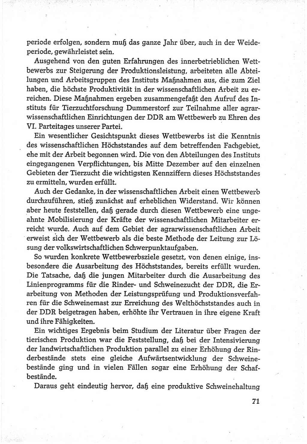 Protokoll der Verhandlungen des Ⅵ. Parteitages der Sozialistischen Einheitspartei Deutschlands (SED) [Deutsche Demokratische Republik (DDR)] 1963, Band Ⅲ, Seite 71 (Prot. Verh. Ⅵ. PT SED DDR 1963, Bd. Ⅲ, S. 71)