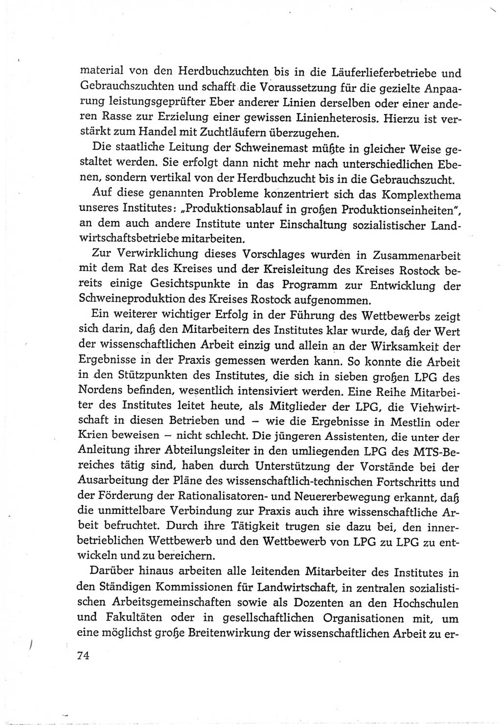 Protokoll der Verhandlungen des Ⅵ. Parteitages der Sozialistischen Einheitspartei Deutschlands (SED) [Deutsche Demokratische Republik (DDR)] 1963, Band Ⅲ, Seite 74 (Prot. Verh. Ⅵ. PT SED DDR 1963, Bd. Ⅲ, S. 74)