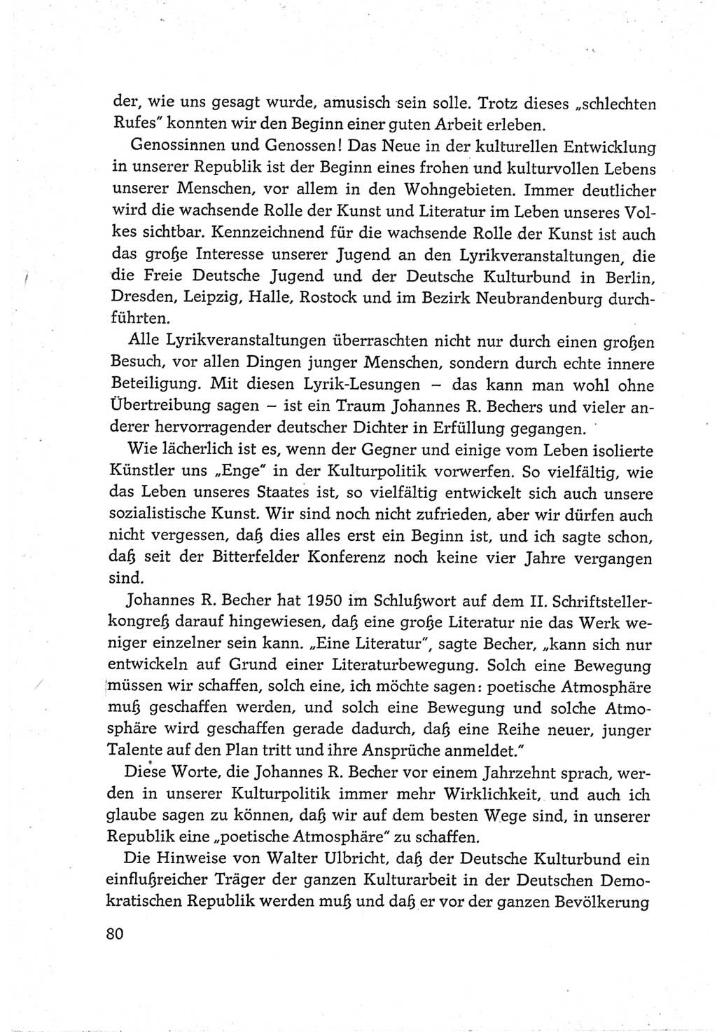 Protokoll der Verhandlungen des Ⅵ. Parteitages der Sozialistischen Einheitspartei Deutschlands (SED) [Deutsche Demokratische Republik (DDR)] 1963, Band Ⅲ, Seite 80 (Prot. Verh. Ⅵ. PT SED DDR 1963, Bd. Ⅲ, S. 80)