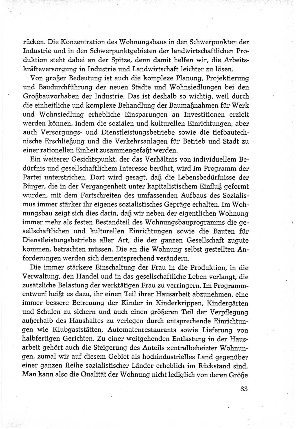 Protokoll der Verhandlungen des Ⅵ. Parteitages der Sozialistischen Einheitspartei Deutschlands (SED) [Deutsche Demokratische Republik (DDR)] 1963, Band Ⅲ, Seite 83 (Prot. Verh. Ⅵ. PT SED DDR 1963, Bd. Ⅲ, S. 83)