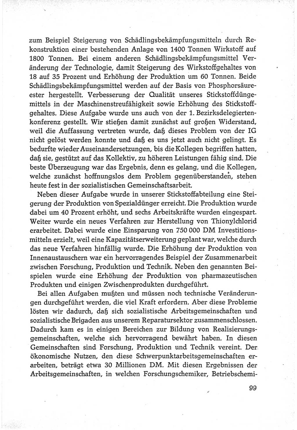 Protokoll der Verhandlungen des Ⅵ. Parteitages der Sozialistischen Einheitspartei Deutschlands (SED) [Deutsche Demokratische Republik (DDR)] 1963, Band Ⅲ, Seite 99 (Prot. Verh. Ⅵ. PT SED DDR 1963, Bd. Ⅲ, S. 99)