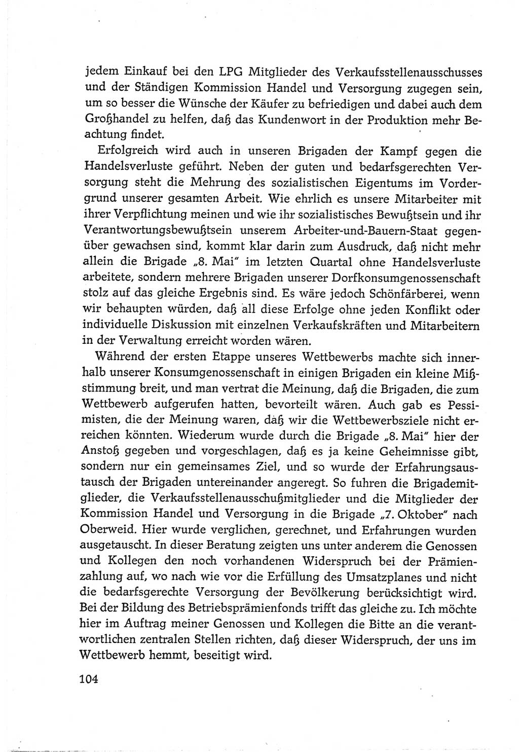 Protokoll der Verhandlungen des Ⅵ. Parteitages der Sozialistischen Einheitspartei Deutschlands (SED) [Deutsche Demokratische Republik (DDR)] 1963, Band Ⅲ, Seite 104 (Prot. Verh. Ⅵ. PT SED DDR 1963, Bd. Ⅲ, S. 104)
