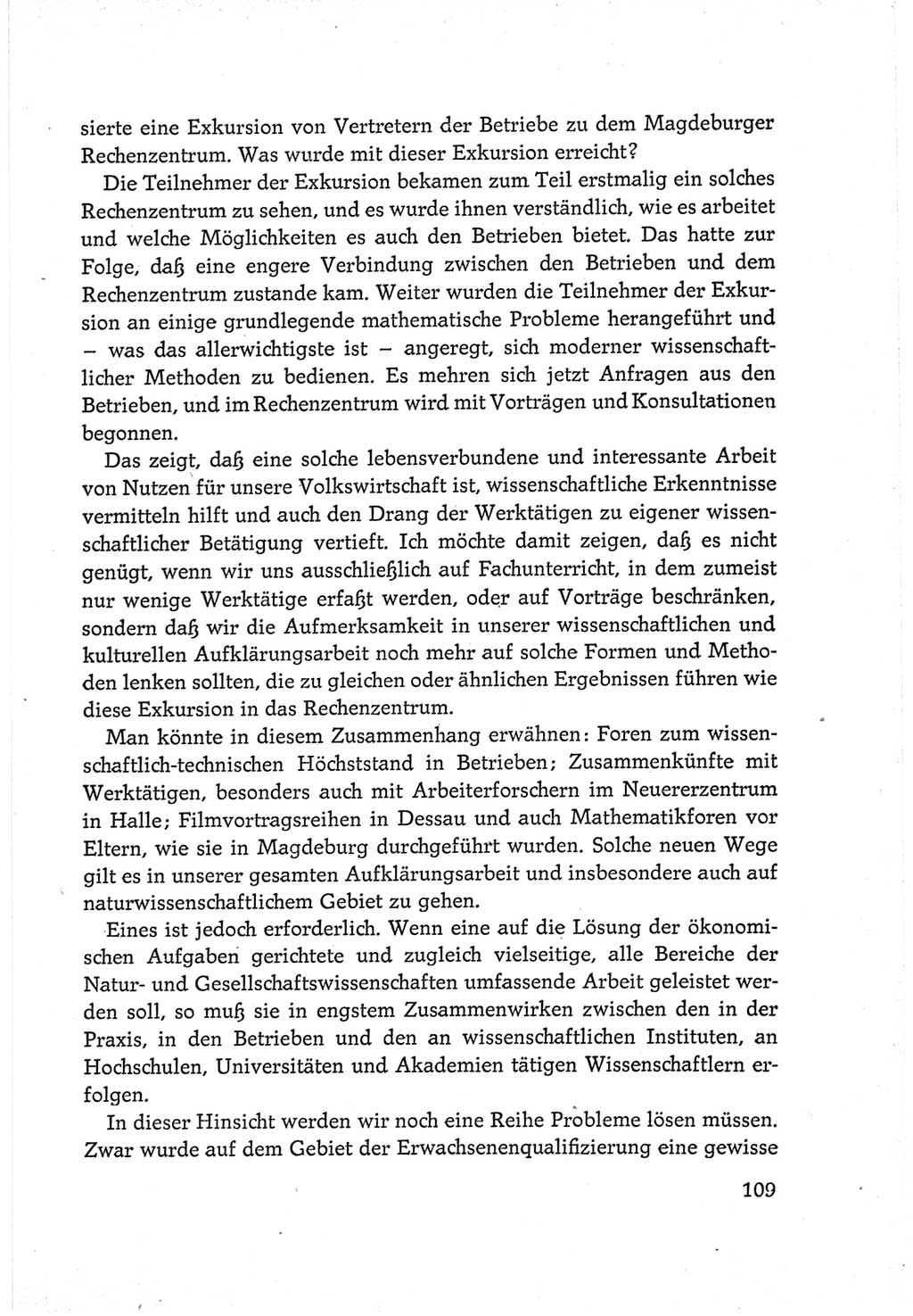 Protokoll der Verhandlungen des Ⅵ. Parteitages der Sozialistischen Einheitspartei Deutschlands (SED) [Deutsche Demokratische Republik (DDR)] 1963, Band Ⅲ, Seite 109 (Prot. Verh. Ⅵ. PT SED DDR 1963, Bd. Ⅲ, S. 109)