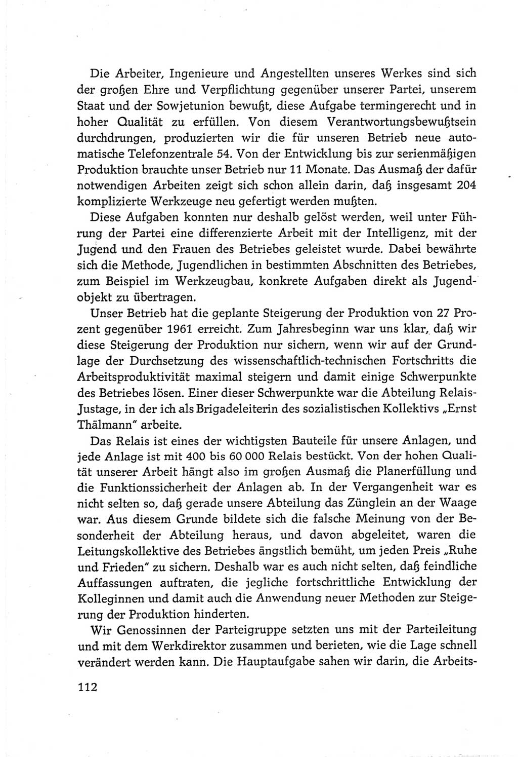 Protokoll der Verhandlungen des Ⅵ. Parteitages der Sozialistischen Einheitspartei Deutschlands (SED) [Deutsche Demokratische Republik (DDR)] 1963, Band Ⅲ, Seite 112 (Prot. Verh. Ⅵ. PT SED DDR 1963, Bd. Ⅲ, S. 112)