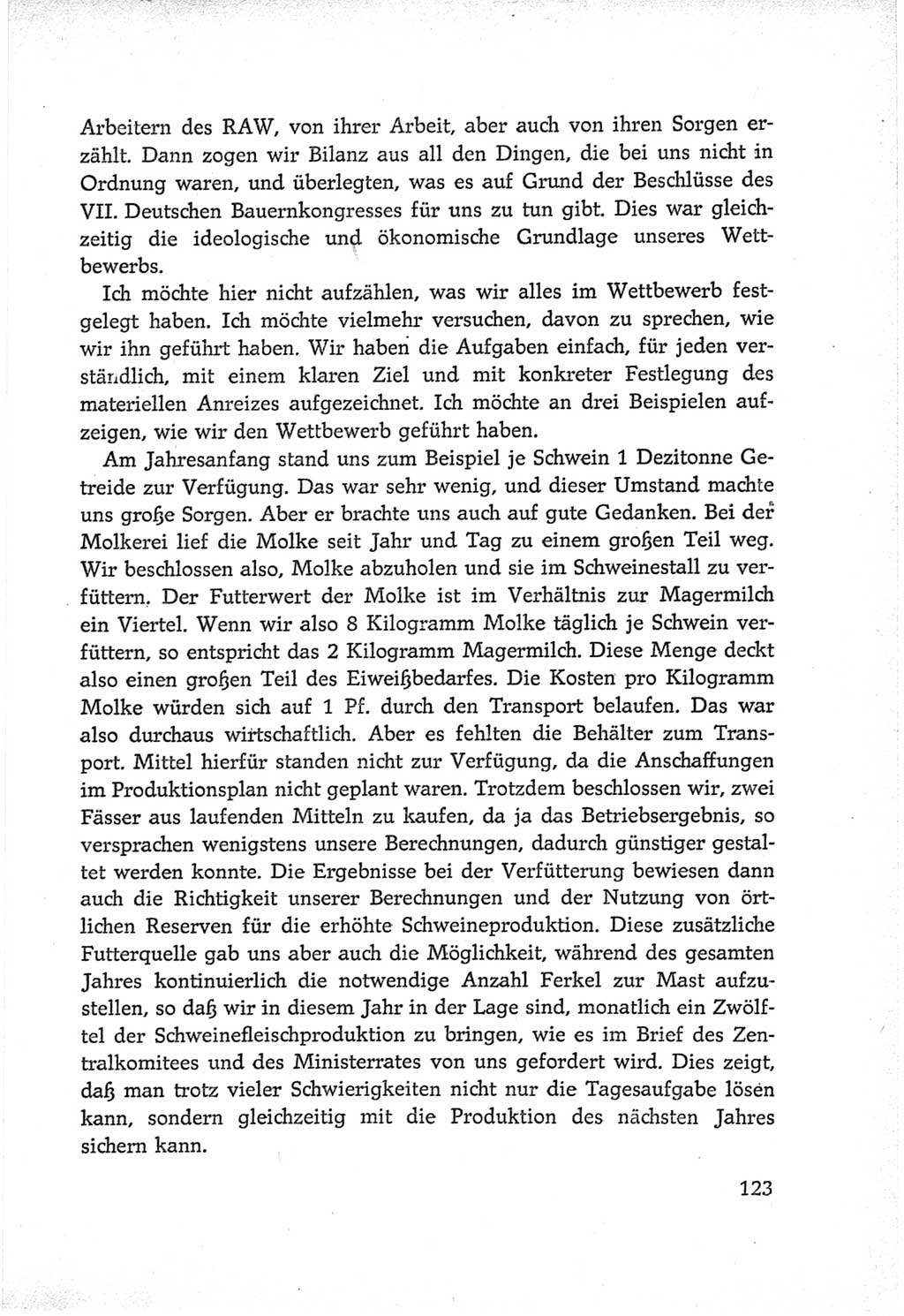 Protokoll der Verhandlungen des Ⅵ. Parteitages der Sozialistischen Einheitspartei Deutschlands (SED) [Deutsche Demokratische Republik (DDR)] 1963, Band Ⅲ, Seite 123 (Prot. Verh. Ⅵ. PT SED DDR 1963, Bd. Ⅲ, S. 123)