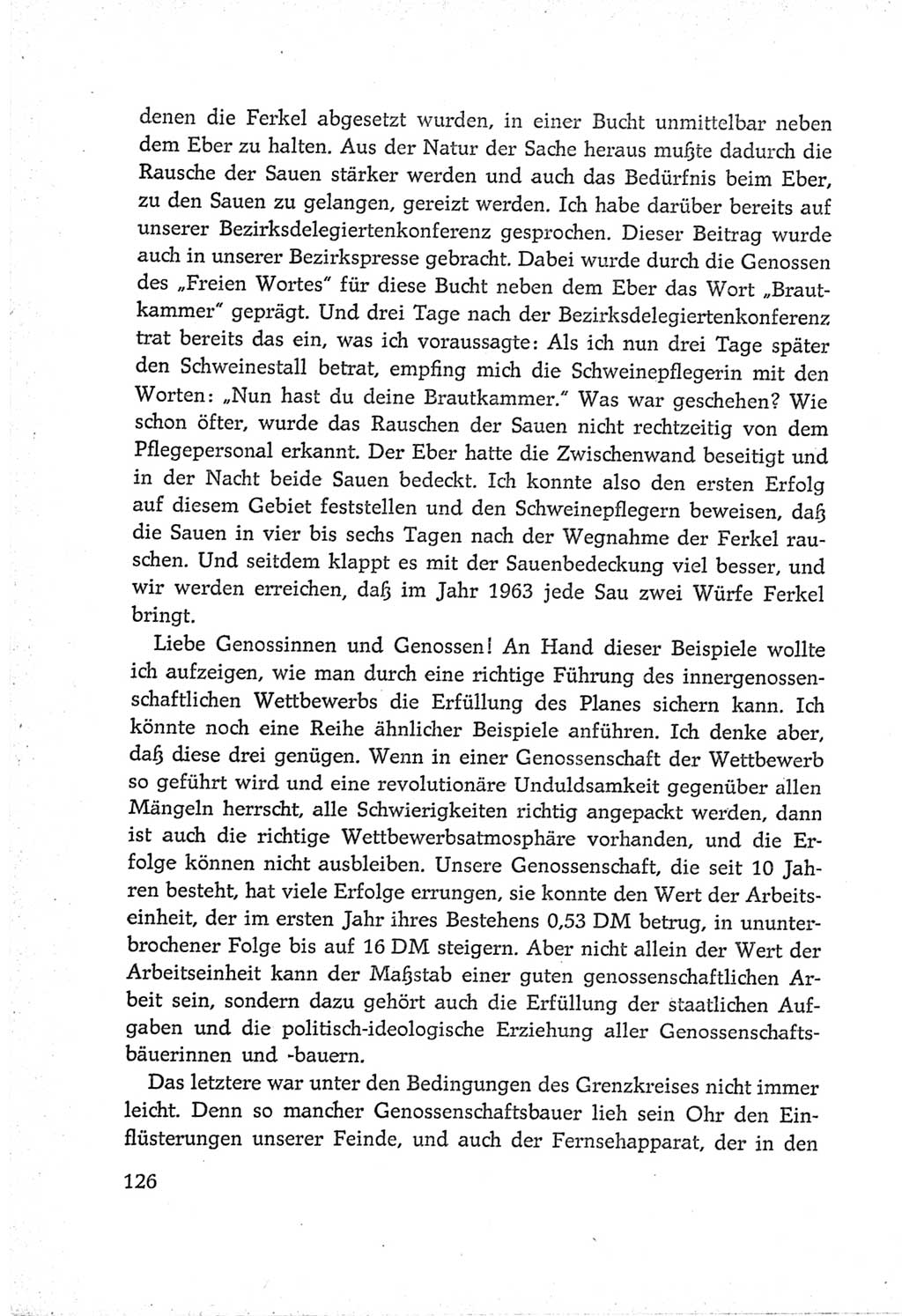 Protokoll der Verhandlungen des Ⅵ. Parteitages der Sozialistischen Einheitspartei Deutschlands (SED) [Deutsche Demokratische Republik (DDR)] 1963, Band Ⅲ, Seite 126 (Prot. Verh. Ⅵ. PT SED DDR 1963, Bd. Ⅲ, S. 126)