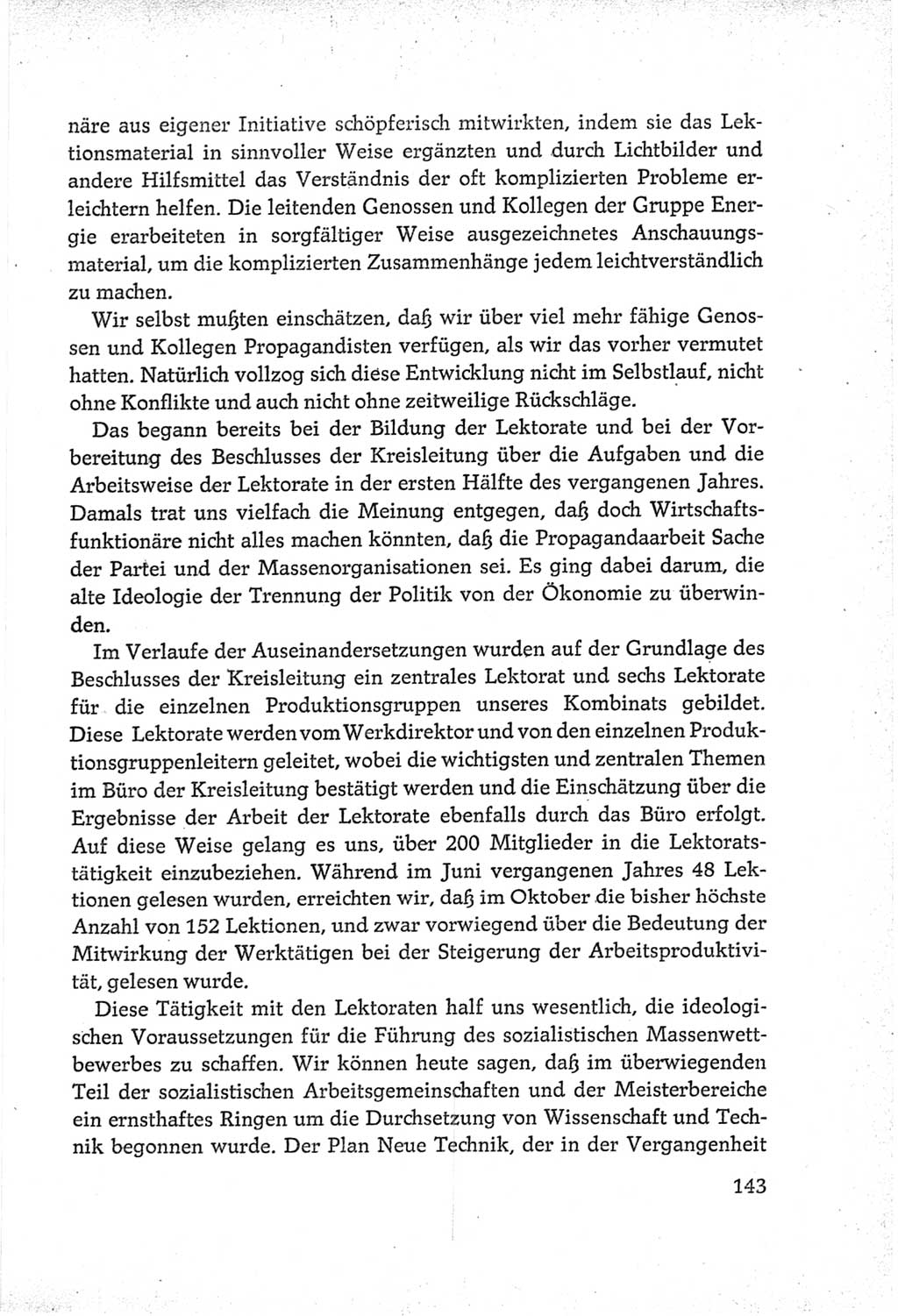 Protokoll der Verhandlungen des Ⅵ. Parteitages der Sozialistischen Einheitspartei Deutschlands (SED) [Deutsche Demokratische Republik (DDR)] 1963, Band Ⅲ, Seite 143 (Prot. Verh. Ⅵ. PT SED DDR 1963, Bd. Ⅲ, S. 143)
