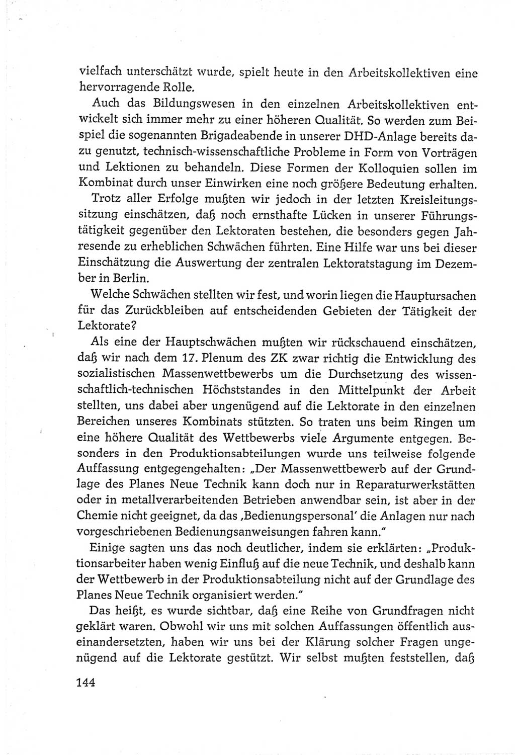Protokoll der Verhandlungen des Ⅵ. Parteitages der Sozialistischen Einheitspartei Deutschlands (SED) [Deutsche Demokratische Republik (DDR)] 1963, Band Ⅲ, Seite 144 (Prot. Verh. Ⅵ. PT SED DDR 1963, Bd. Ⅲ, S. 144)