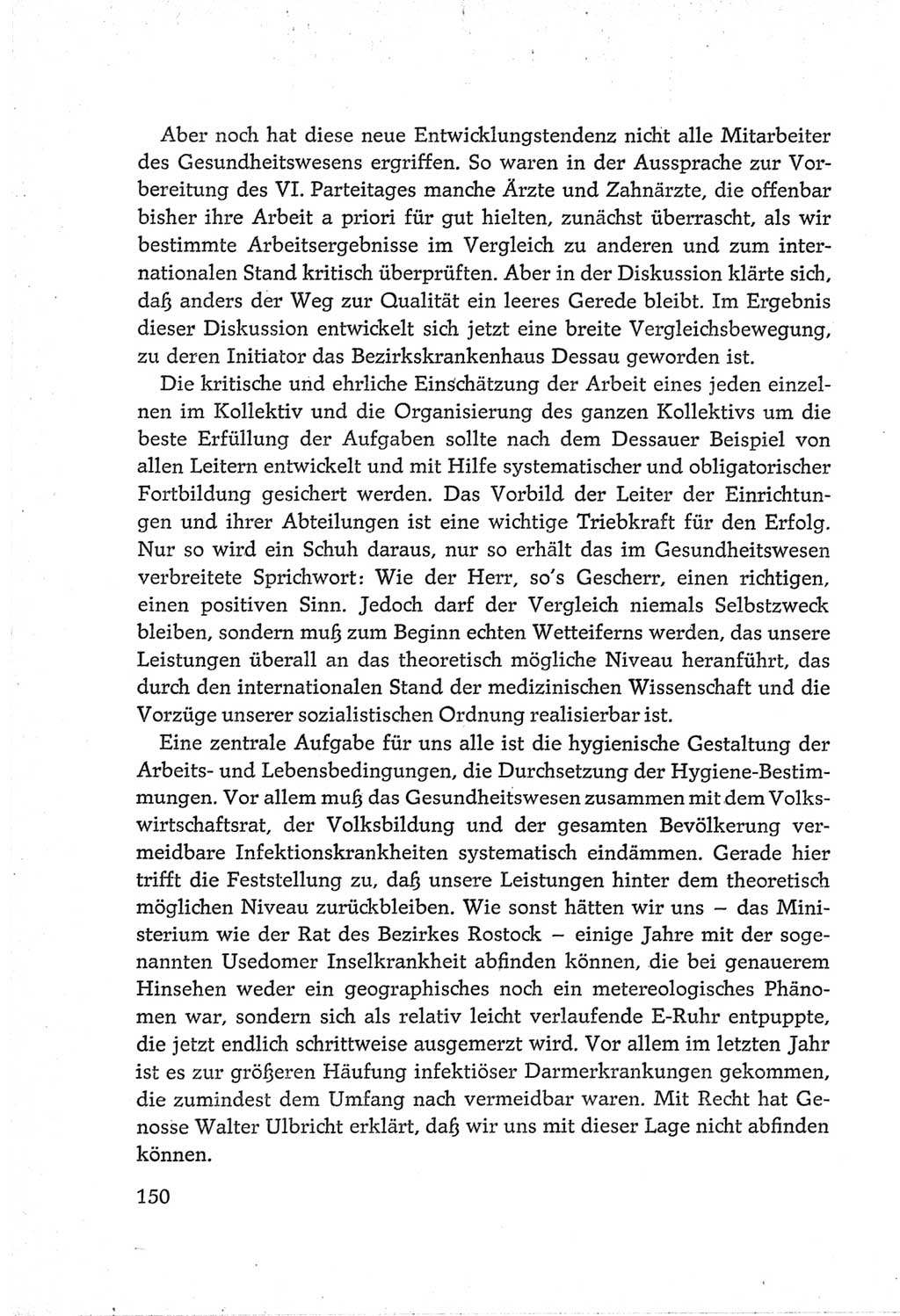 Protokoll der Verhandlungen des Ⅵ. Parteitages der Sozialistischen Einheitspartei Deutschlands (SED) [Deutsche Demokratische Republik (DDR)] 1963, Band Ⅲ, Seite 150 (Prot. Verh. Ⅵ. PT SED DDR 1963, Bd. Ⅲ, S. 150)