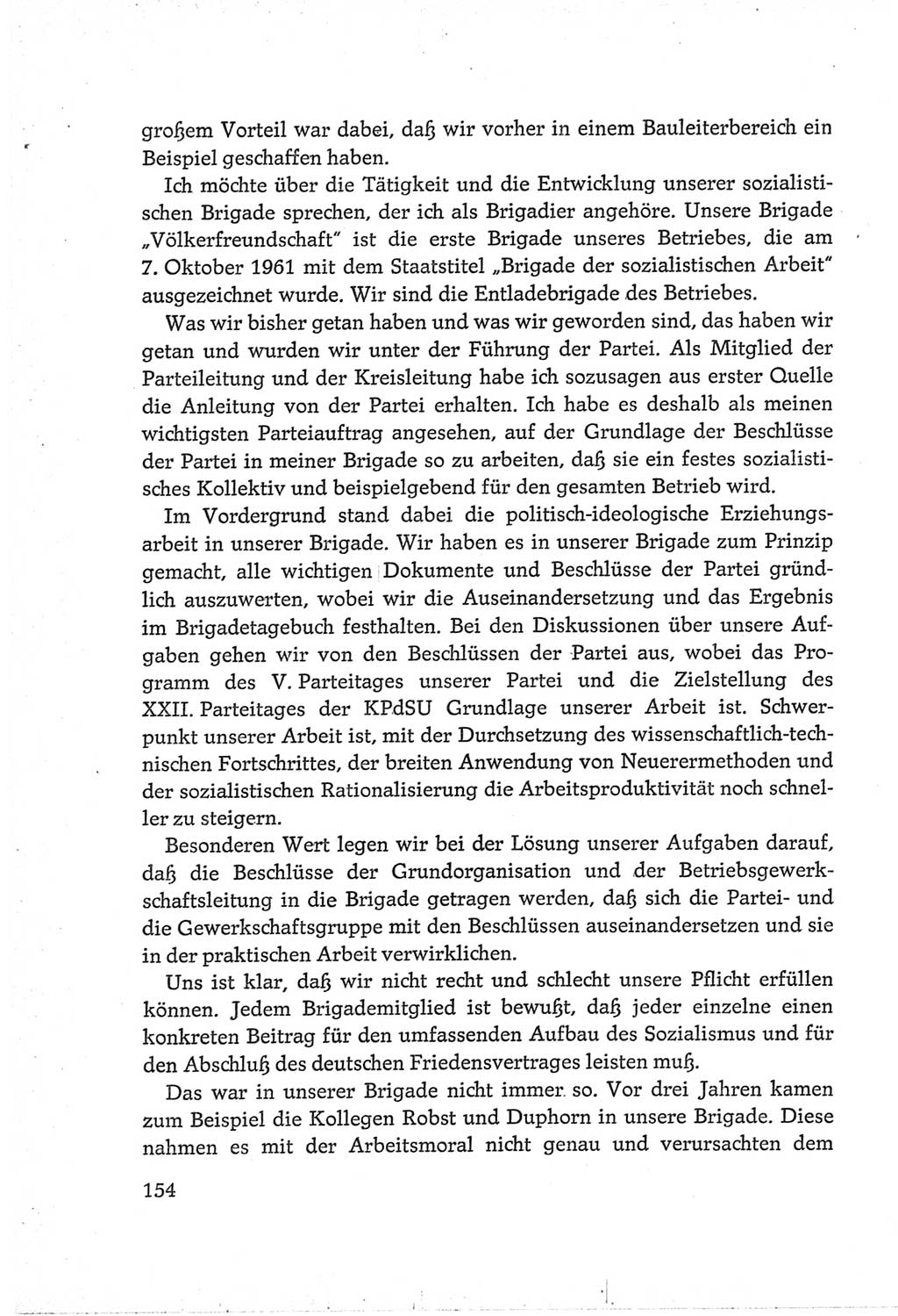 Protokoll der Verhandlungen des Ⅵ. Parteitages der Sozialistischen Einheitspartei Deutschlands (SED) [Deutsche Demokratische Republik (DDR)] 1963, Band Ⅲ, Seite 154 (Prot. Verh. Ⅵ. PT SED DDR 1963, Bd. Ⅲ, S. 154)