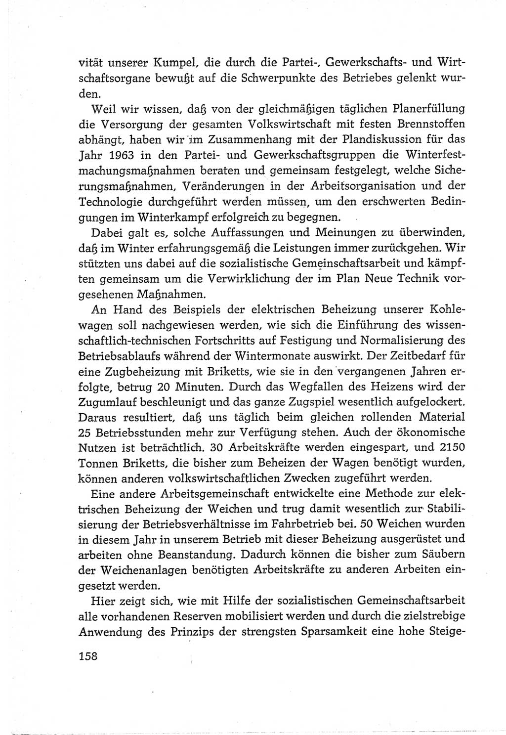 Protokoll der Verhandlungen des Ⅵ. Parteitages der Sozialistischen Einheitspartei Deutschlands (SED) [Deutsche Demokratische Republik (DDR)] 1963, Band Ⅲ, Seite 158 (Prot. Verh. Ⅵ. PT SED DDR 1963, Bd. Ⅲ, S. 158)