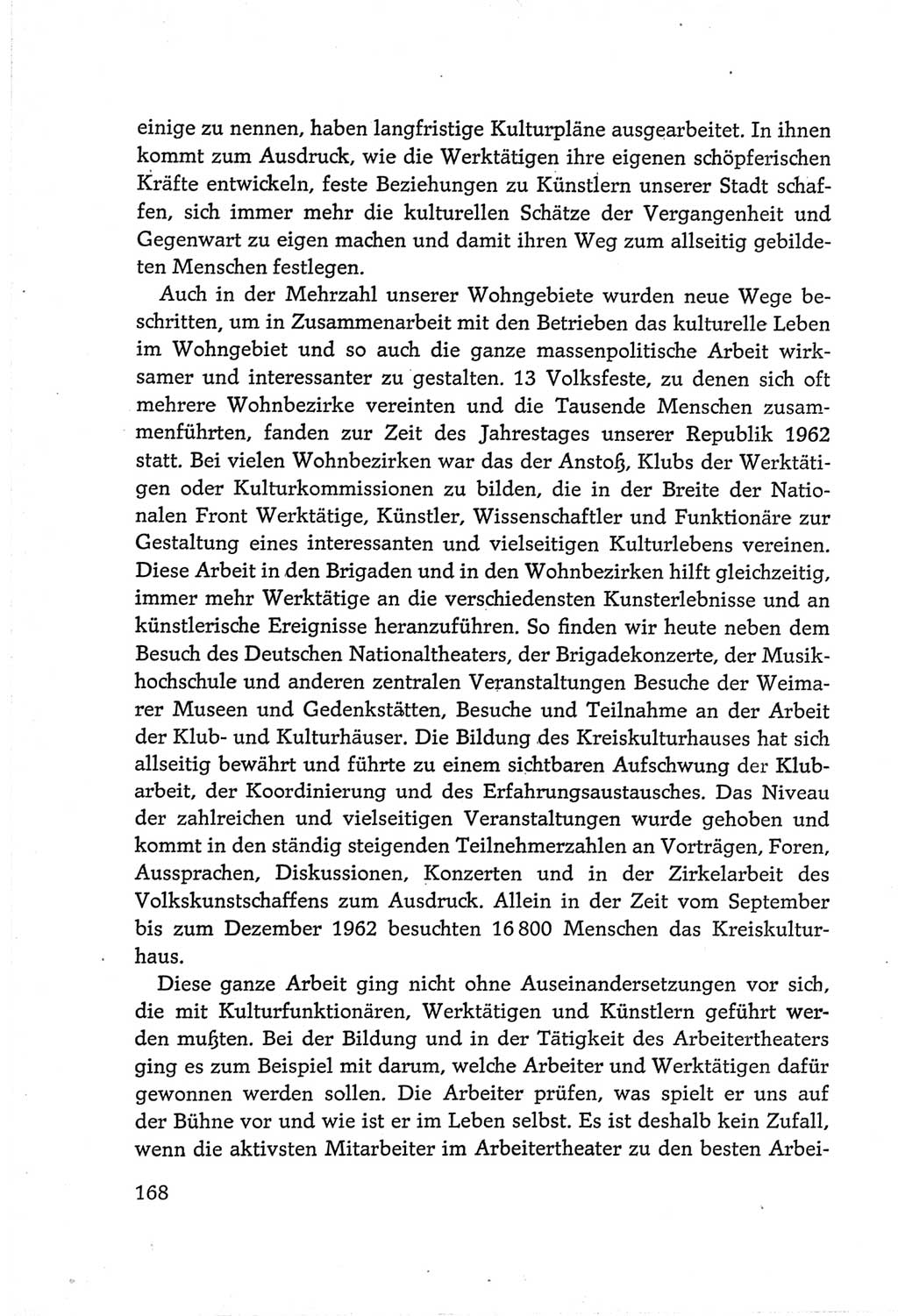 Protokoll der Verhandlungen des Ⅵ. Parteitages der Sozialistischen Einheitspartei Deutschlands (SED) [Deutsche Demokratische Republik (DDR)] 1963, Band Ⅲ, Seite 168 (Prot. Verh. Ⅵ. PT SED DDR 1963, Bd. Ⅲ, S. 168)