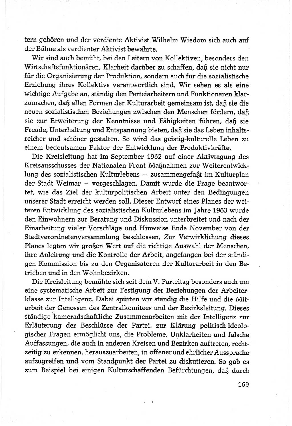 Protokoll der Verhandlungen des Ⅵ. Parteitages der Sozialistischen Einheitspartei Deutschlands (SED) [Deutsche Demokratische Republik (DDR)] 1963, Band Ⅲ, Seite 169 (Prot. Verh. Ⅵ. PT SED DDR 1963, Bd. Ⅲ, S. 169)