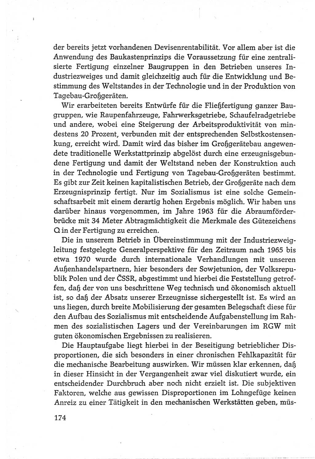 Protokoll der Verhandlungen des Ⅵ. Parteitages der Sozialistischen Einheitspartei Deutschlands (SED) [Deutsche Demokratische Republik (DDR)] 1963, Band Ⅲ, Seite 174 (Prot. Verh. Ⅵ. PT SED DDR 1963, Bd. Ⅲ, S. 174)