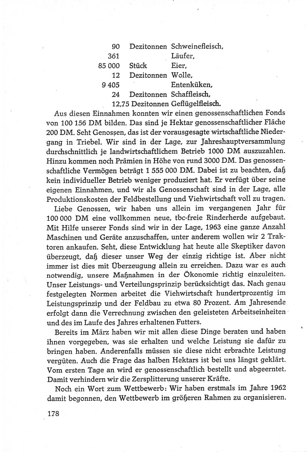 Protokoll der Verhandlungen des Ⅵ. Parteitages der Sozialistischen Einheitspartei Deutschlands (SED) [Deutsche Demokratische Republik (DDR)] 1963, Band Ⅲ, Seite 178 (Prot. Verh. Ⅵ. PT SED DDR 1963, Bd. Ⅲ, S. 178)
