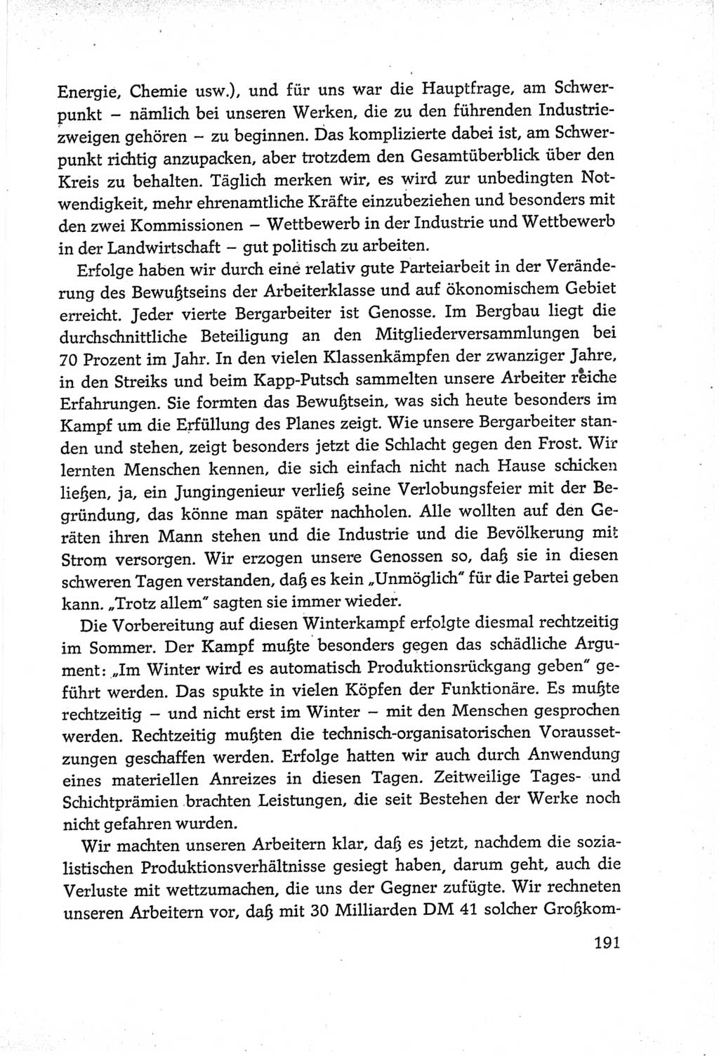 Protokoll der Verhandlungen des Ⅵ. Parteitages der Sozialistischen Einheitspartei Deutschlands (SED) [Deutsche Demokratische Republik (DDR)] 1963, Band Ⅲ, Seite 191 (Prot. Verh. Ⅵ. PT SED DDR 1963, Bd. Ⅲ, S. 191)