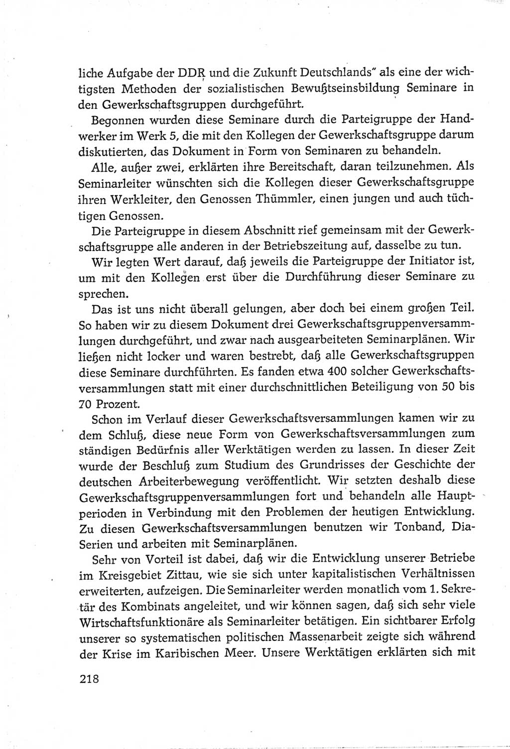 Protokoll der Verhandlungen des Ⅵ. Parteitages der Sozialistischen Einheitspartei Deutschlands (SED) [Deutsche Demokratische Republik (DDR)] 1963, Band Ⅲ, Seite 218 (Prot. Verh. Ⅵ. PT SED DDR 1963, Bd. Ⅲ, S. 218)