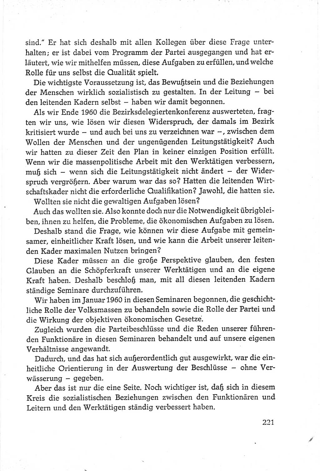 Protokoll der Verhandlungen des Ⅵ. Parteitages der Sozialistischen Einheitspartei Deutschlands (SED) [Deutsche Demokratische Republik (DDR)] 1963, Band Ⅲ, Seite 221 (Prot. Verh. Ⅵ. PT SED DDR 1963, Bd. Ⅲ, S. 221)
