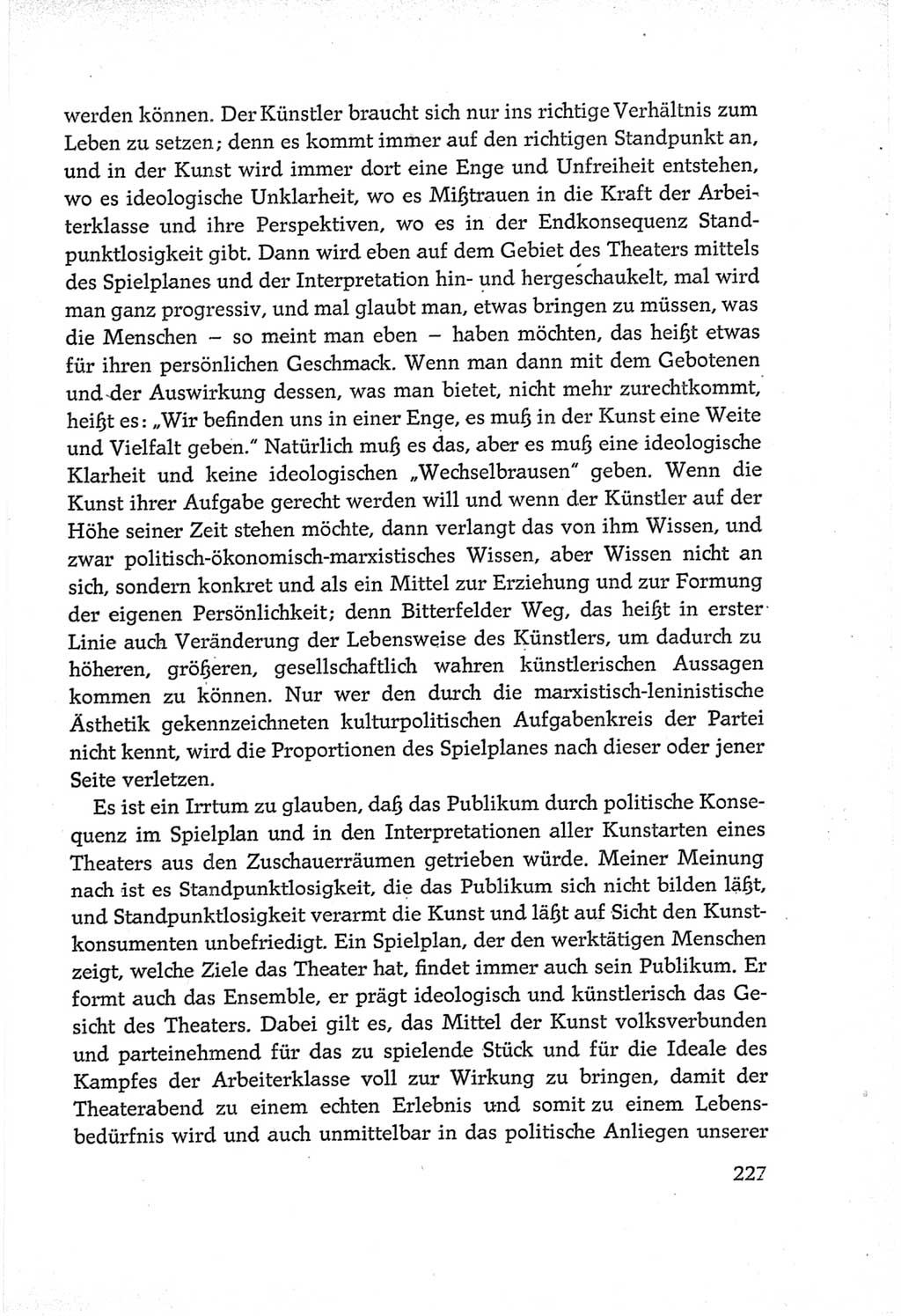 Protokoll der Verhandlungen des Ⅵ. Parteitages der Sozialistischen Einheitspartei Deutschlands (SED) [Deutsche Demokratische Republik (DDR)] 1963, Band Ⅲ, Seite 227 (Prot. Verh. Ⅵ. PT SED DDR 1963, Bd. Ⅲ, S. 227)