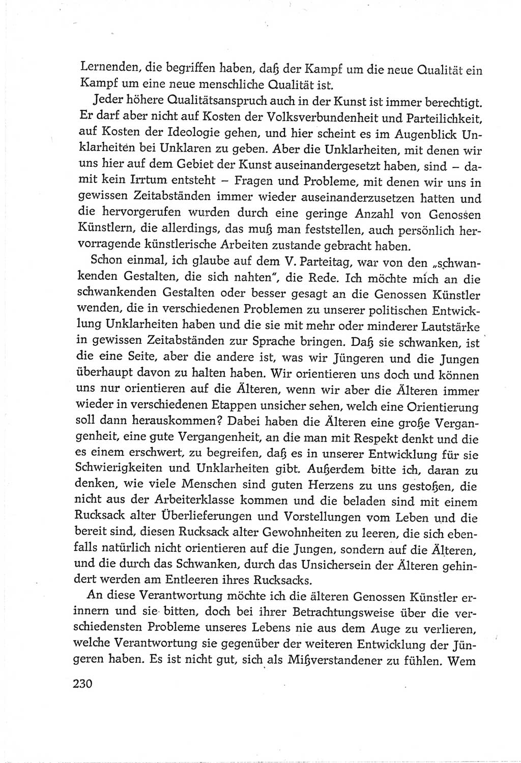 Protokoll der Verhandlungen des Ⅵ. Parteitages der Sozialistischen Einheitspartei Deutschlands (SED) [Deutsche Demokratische Republik (DDR)] 1963, Band Ⅲ, Seite 230 (Prot. Verh. Ⅵ. PT SED DDR 1963, Bd. Ⅲ, S. 230)