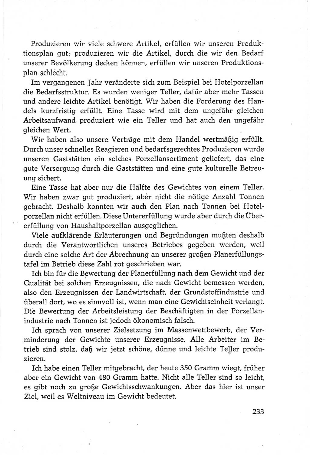 Protokoll der Verhandlungen des Ⅵ. Parteitages der Sozialistischen Einheitspartei Deutschlands (SED) [Deutsche Demokratische Republik (DDR)] 1963, Band Ⅲ, Seite 233 (Prot. Verh. Ⅵ. PT SED DDR 1963, Bd. Ⅲ, S. 233)