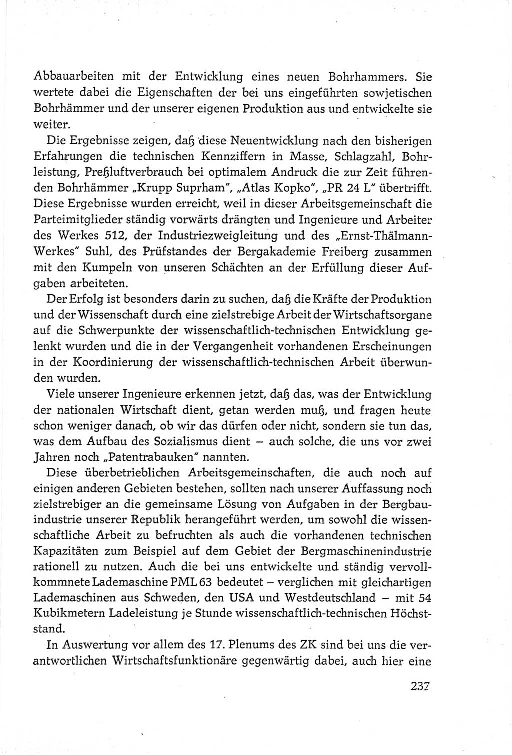 Protokoll der Verhandlungen des Ⅵ. Parteitages der Sozialistischen Einheitspartei Deutschlands (SED) [Deutsche Demokratische Republik (DDR)] 1963, Band Ⅲ, Seite 237 (Prot. Verh. Ⅵ. PT SED DDR 1963, Bd. Ⅲ, S. 237)