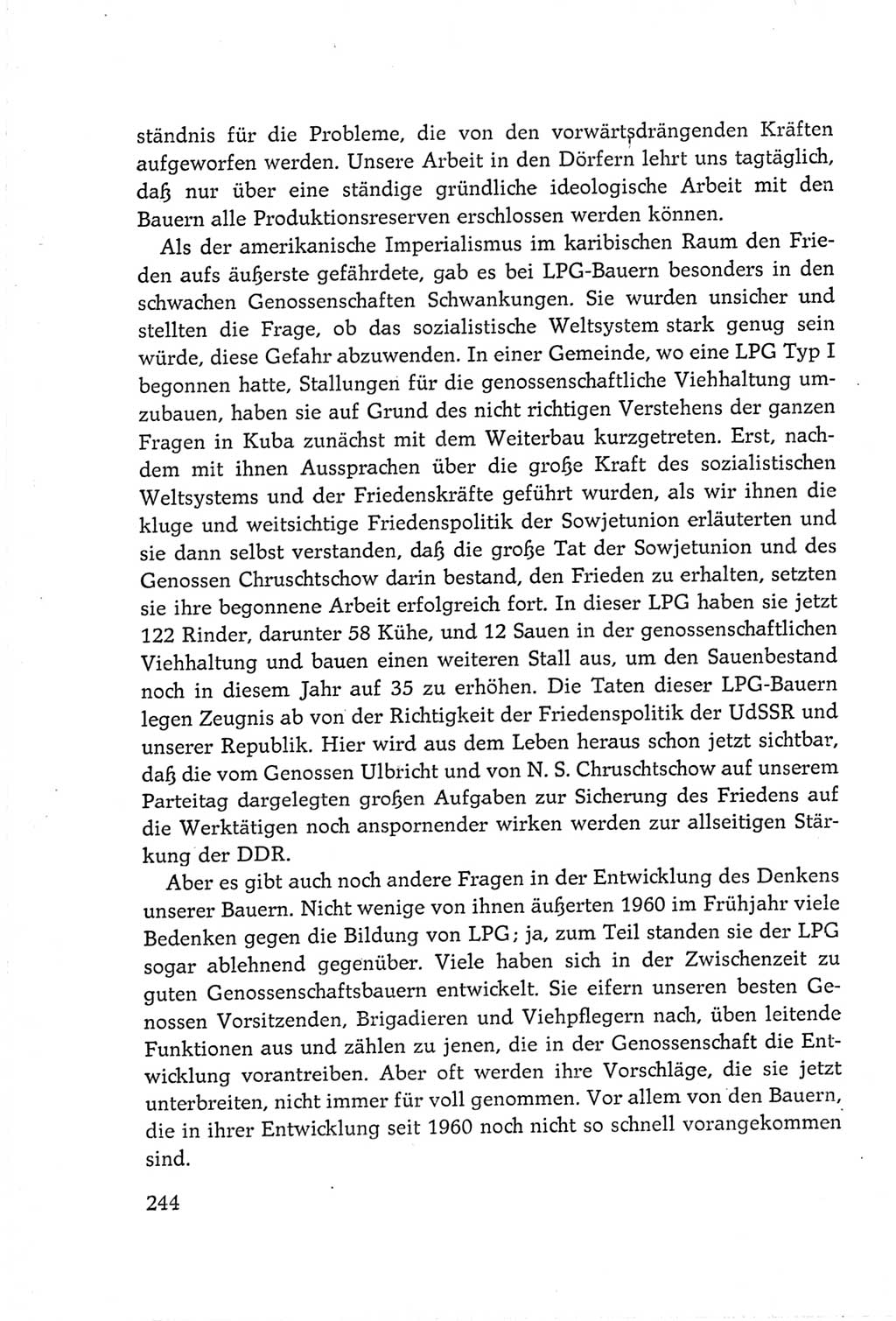 Protokoll der Verhandlungen des Ⅵ. Parteitages der Sozialistischen Einheitspartei Deutschlands (SED) [Deutsche Demokratische Republik (DDR)] 1963, Band Ⅲ, Seite 244 (Prot. Verh. Ⅵ. PT SED DDR 1963, Bd. Ⅲ, S. 244)