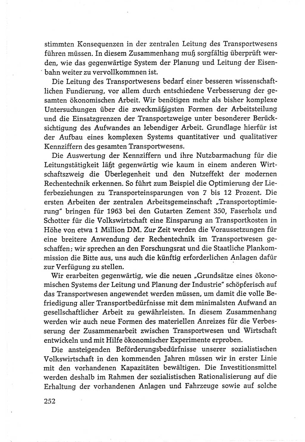 Protokoll der Verhandlungen des Ⅵ. Parteitages der Sozialistischen Einheitspartei Deutschlands (SED) [Deutsche Demokratische Republik (DDR)] 1963, Band Ⅲ, Seite 252 (Prot. Verh. Ⅵ. PT SED DDR 1963, Bd. Ⅲ, S. 252)